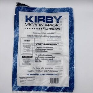 6- Kirby Micron Magic Filtration Vacuum Bags for G4 G5 Gsix Models